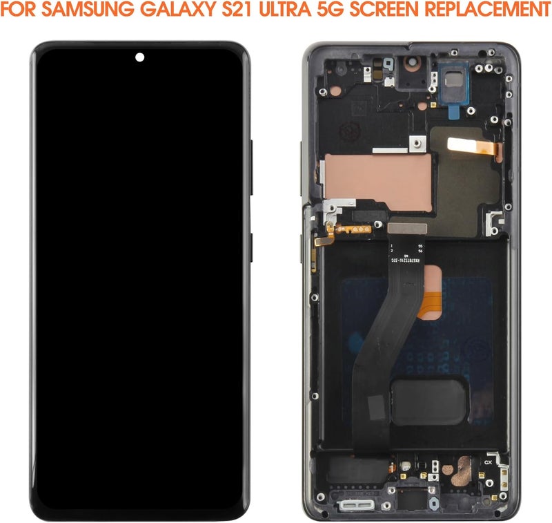 AGCUT OLED for Samsung Galaxy S21 Ultra Screen Replacement for S21 Ultra 5G LCD Display for SM-G998U SM-G998B LCD Digitizer Touch Screen Assembly Black with Frame+Installation Video(with Fingerprint) - Image 3